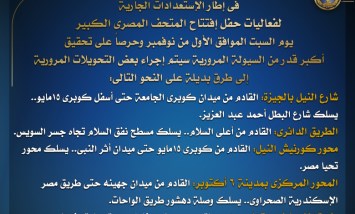 تحويلات مرورية جديدة استعدادًا لافتتاح المتحف المصري الكبير غداً