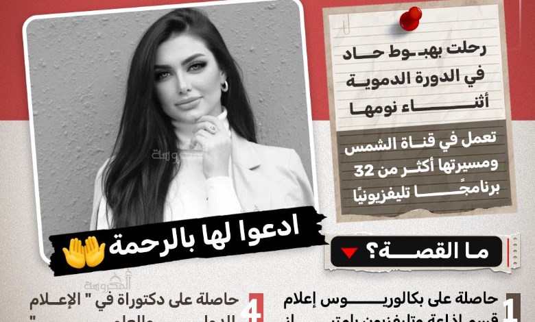 حافظة 27 جزءًا من القرآن ورحلت بصمت.. تفاصيل وفاة الاعلامية هبة الزياد المفاجئة