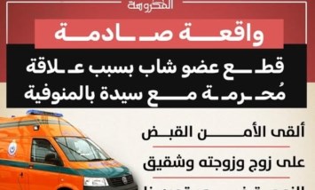 زوج وزوجة وشقيقها يقطعون عضو شاب انتقامًا لعلاقة غير شرعية.. واقعة صادمة بالمنوفية