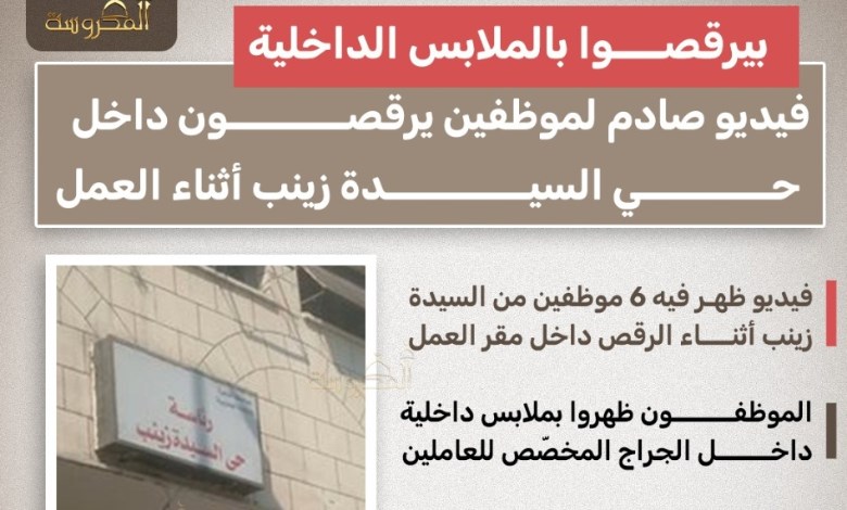 فيديو صادم في السيدة زينب.. موظفون يرقصون بالملابس الداخلية داخل مقر عملهم