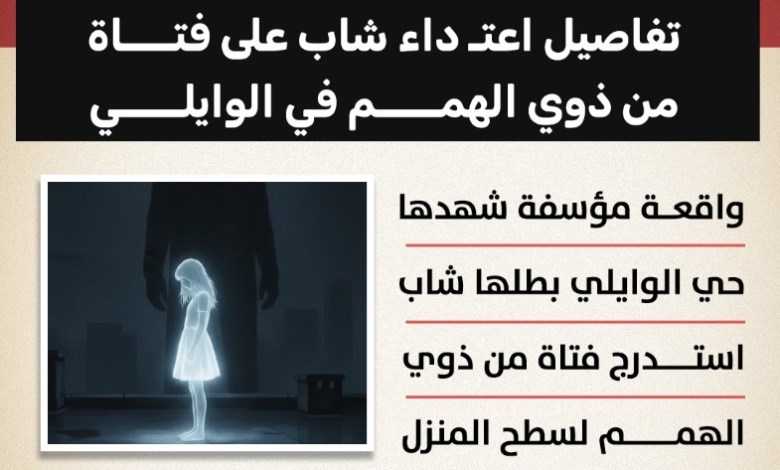 اعتداء على فتاة من ذوي الهمم فوق سطح منزل بالوايلي.. والقبض على الجاني