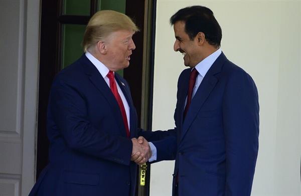 أمير دولة قطر وترامب
