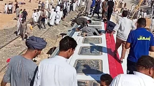 حادث انقلاب عربة قطار ركاب مطروح