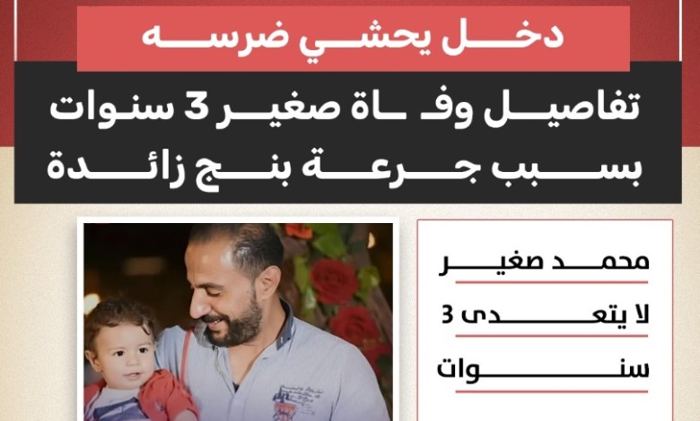 بسبب جرعة بنج زائدة.. وفاة طفل ثلاث سنوات أثناء حشو ضرس بمستشفى خاصة