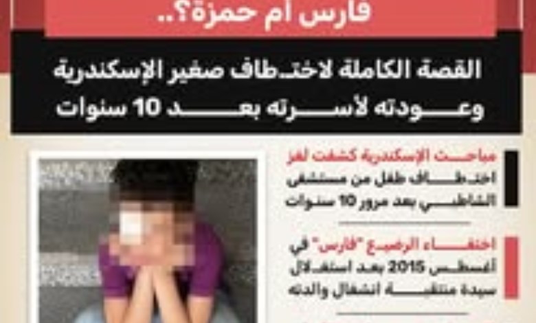 فارس أم حمزة؟.. القصة الكاملة لاختطاف رضيع الإسكندرية وعودته لأسرته بعد 10 سنوات