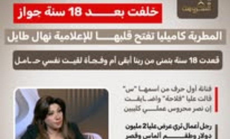 بعد 18 سنة زواج.. المطربة كاميليا تكشف سر حملها المفاجئ