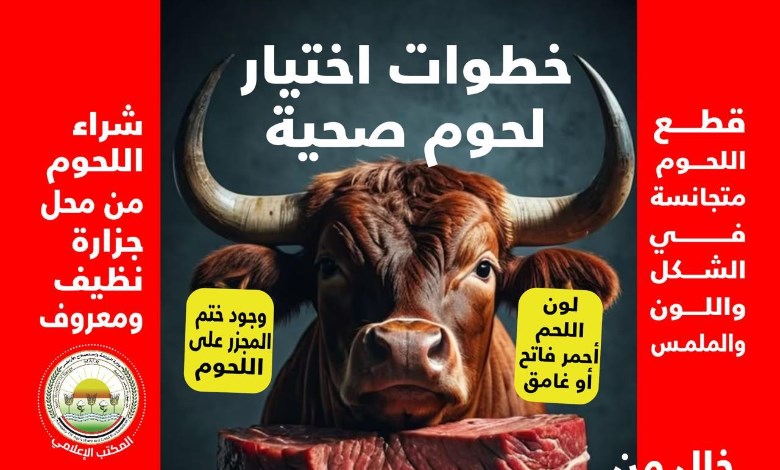 "الزراعة" تصدر دليلاً من 20 توصية لاختيار الأضحية واللحوم السليمة