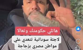 «هاتلي حكومتك وتعالى».. لاجئة سودانية تعتدي على مواطن مصري بالزجاج
