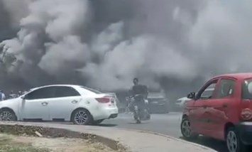 حريق في محل موبايلات