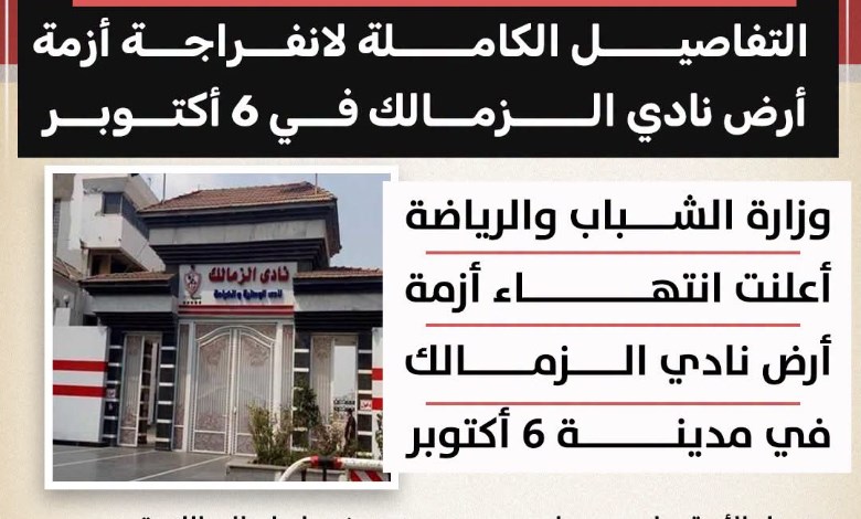 بعد أشهر من سحبها.. التفاصيل الكاملة لانفراجة أزمة أرض نادي الزمالك في 6 أكتوبر